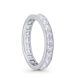 Full Eternity Wedding Band Ring Simulated CZ 925 Sterling Silver
