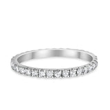 Full Eternity Stackable Wedding Rings Simulated CZ 925 Sterling Silver