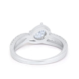 Accent Fashion Wedding Ring Oval Shape Simulated CZ 925 Sterling Silver