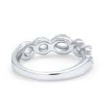 Crisscross Twisted Wedding Band Ring Round Simulated Cubic Zirconia 925 Sterling Silver