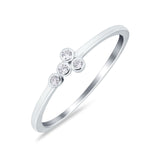 Fashion Petite Dainty Ring Eternity Simulated Cubic Zirconia 925 Sterling Silver