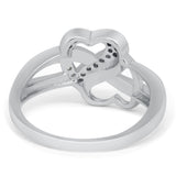 Infinity Double Heart Promise Ring Simulated Cubic Zirconia 925 Sterling Silver