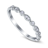 Half Eternity Marquise Wedding Band Simulated Cubic Zirconia 925 Sterling Silver
