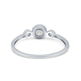 Three Stone Bezel Thumb Ring Band Simulated Cubic Zirconia 925 Sterling Silver