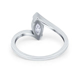 Marquise Swirl Wedding Ring Simulated Cubic Zirconia 925 Sterling Silver