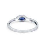 Petite Dainty Wedding Ring Marquise Simulated Blue Sapphire CZ 925 Sterling Silver