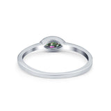 Petite Dainty Wedding Ring Marquise Simulated Rainbow CZ 925 Sterling Silver