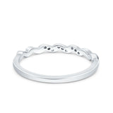 Twist Infinity Shank Ring Wedding Eternity Band Simulated Cubic Zirconia 925 Sterling Silver