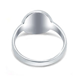 Peace Sign Ring Inlay Round Lab Created White Opal 925 Sterling Silver