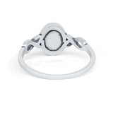 Celtic Trinity Ring Simulated Moonstone CZ Infinity Shank 925 Sterling Silver