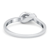 Knot Ring Band Lab Created White Opal 925 Sterling Silver (7mm)