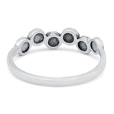 Eternity Band Wedding Ring Lab Created White Opal 925 Sterling Silver (5mm)