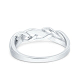 Criss Cross Ring Band Lab Created White Opal 925 Sterling Silver (5mm)