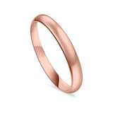 Rose Tone, Wedding Band Ring Round 925 Sterling Silver (3MM)