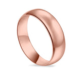 Rose Tone, Wedding Band Ring Round 925 Sterling Silver (6MM)