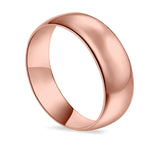 Rose Tone, Wedding Band Ring Round 925 Sterling Silver (7MM)