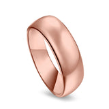 Rose Tone, Wedding Band Ring Round 925 Sterling Silver (8MM)