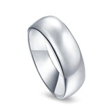 Sterling Silver Wedding Band Ring Round 925 Sterling Silver (8MM)