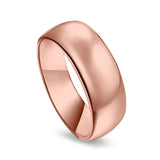 Rose Tone, Wedding Band Ring Round 925 Sterling Silver (9MM)