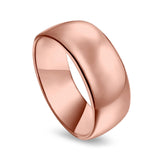 Rose Tone, Wedding Band Ring Round 925 Sterling Silver (10MM)
