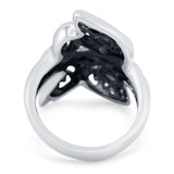 Snake Ring Oxidized Band Solid 925 Sterling Silver (28mm)