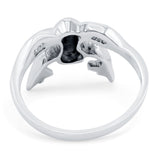 Frog Ring Oxidized Band Solid 925 Sterling Silver (13mm)