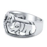Animals Oxidized Band Solid 925 Sterling Silver Thumb Ring (10mm)