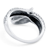 Snake Oxidized Band Solid 925 Sterling Silver Thumb Ring (21mm)