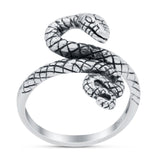 Snake Oxidized Band Solid 925 Sterling Silver Thumb Ring (17mm)