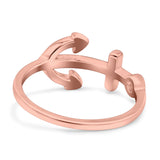 Anchor Band Rose Tone Solid 925 Sterling Silver Thumb Ring (10mm)