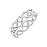 Celtic Braided Band Infinity Knot Ring Solid 925 Sterling Silver Thumb Ring (7mm)
