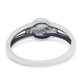 Smiling Sun Oxidized Band Solid 925 Sterling Silver Thumb Ring (7mm)