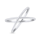 Infinity Plain X Crisscross Ring Band Solid 925 Sterling Silver 9mm(0.35)