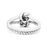 Stylish New Design Loop Knot Rope And Infinity Double Row Oxidized Thumb Ring Band