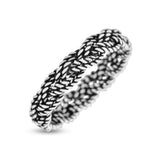 Classic Traditional Twisted Rope Braided Oxidized Band Thumb Ring
