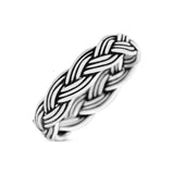 Classic Braided New Design Weave Rope Knot Oxidized Thumb Ring Band