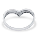 V Shape Band Oxidized Ring Solid 925 Sterling Silver (7mm)