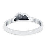 Mountains Oxidized Band Solid 925 Sterling Silver Thumb Ring (5mm)