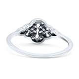 Infinity Triquetra Love knot Moreover Celtic Knot Twisted Weave Endless Dainty Oxidized Band Thumb Ring
