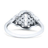 Triquetra Dainty Celtic Double Knot Weave Braided Oxidized Thumb Ring Band