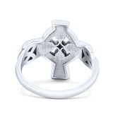 Vintage Triquetra Celtic Cross Traditional Infinity Knot Fashionable Oxidized Thumb Ring Band