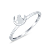 Howling Wolf on Moon Ring