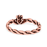 Rope Claddagh Band Oxidized Rose Tone Plain Thumb Ring 925 Sterling Silver