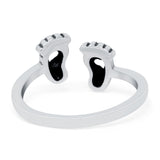 Baby Feet Band Oxidized Solid 925 Sterling Silver Thumb Ring