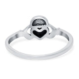 Claddagh Band Oxidized Solid 925 Sterling Silver Thumb Ring (7mm)
