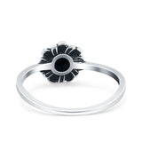 Sunflower Ring Oxidized 925 Sterling Silver (9mm)