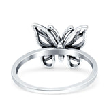 Butterfly Oxidized Band Solid 925 Sterling Silver Thumb Ring (11.7mm)