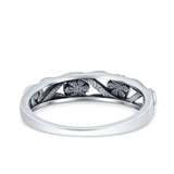 Flowers Oxidized Band Solid 925 Sterling Silver Thumb Ring (4.7mm)