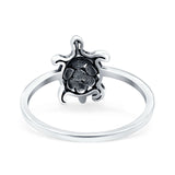 Turtle Oxidized Band Solid 925 Sterling Silver Thumb Ring (12mm)