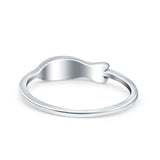 Fish Oxidized Band Solid 925 Sterling Silver Thumb Ring (4mm)